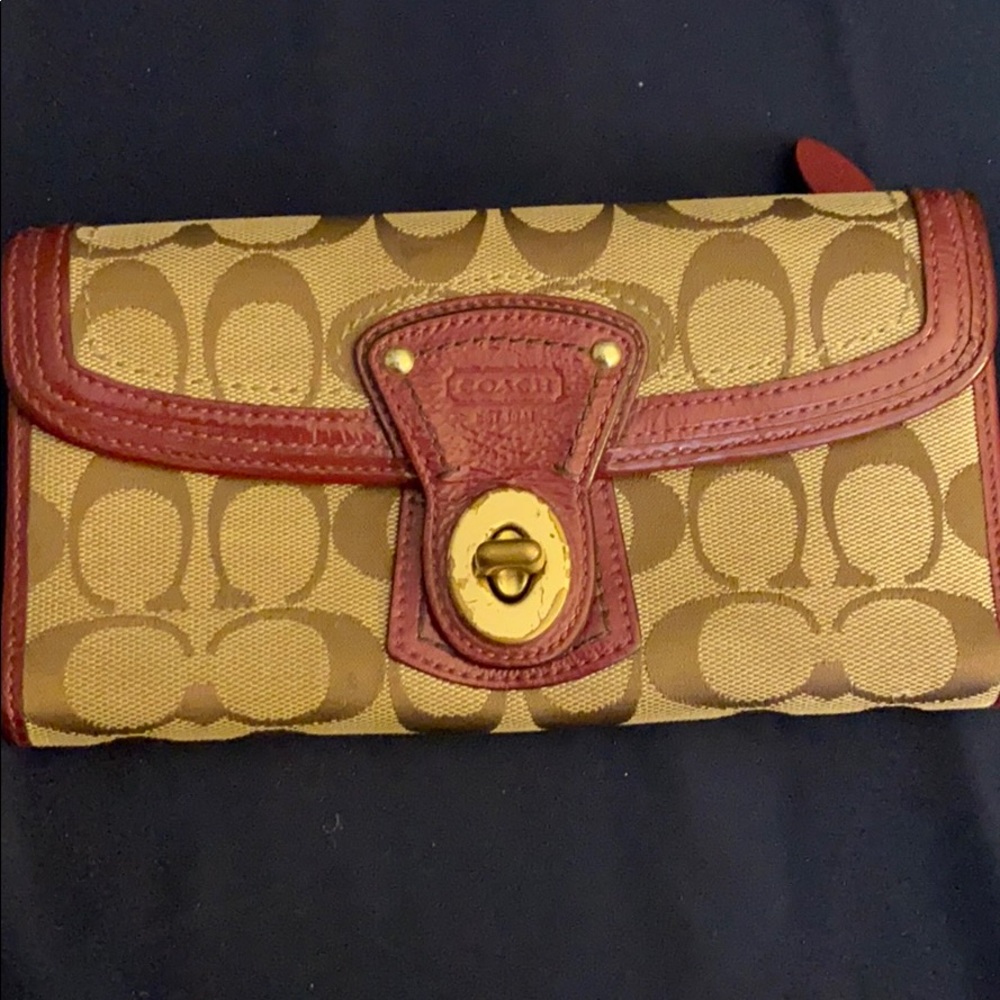 Coach wallet vintage purple leather